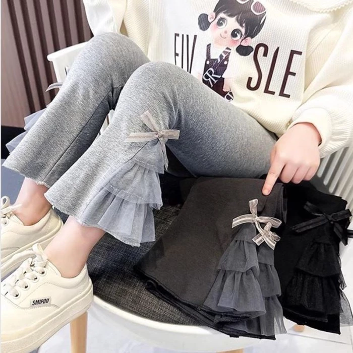 Quần legging ống loe hình bánh cho bé gái để mặc làm quần bé gái