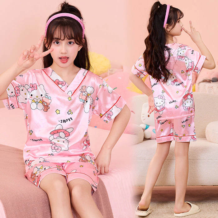 Bán Flash Quần Áo Trẻ Em Bền Đẹp Cho Tuổi Teen Đồ Ngủ Tay Ngắn Bé Trai Hoặc Bé Gái Rayon Cổ Chữ V StellaLou Váy Ngủ Cho 3 - 4 Tuổi