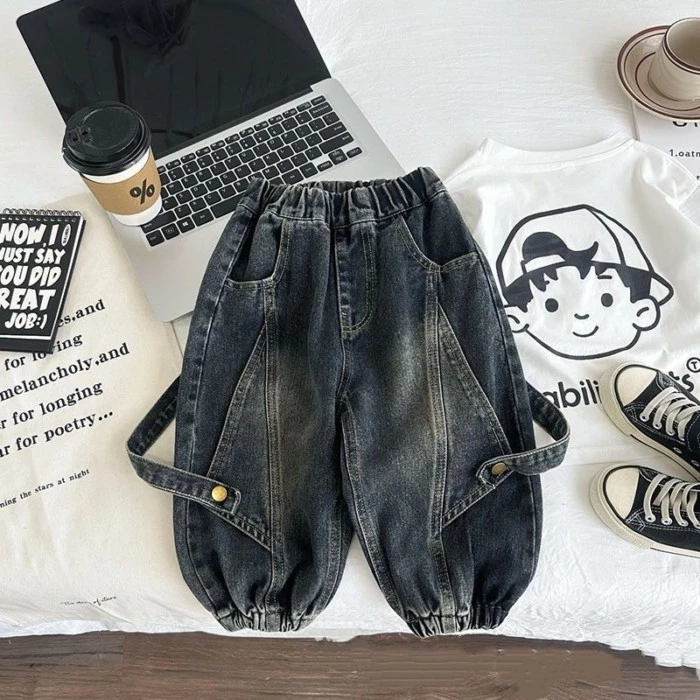 Quần jeans ống rộng phong cách đường phố mát mẻ