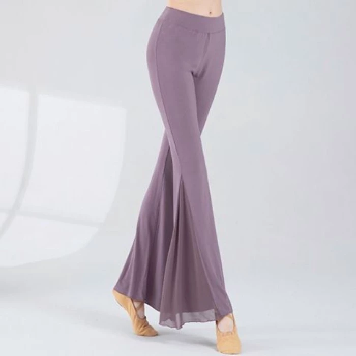 Quần áo tập múa cổ điển, thanh lịch và trang nhã, tập luyện cơ bản, nhảy hiện đại, quần ống loe siê