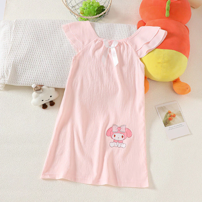 Giảm Giá Số Lượng Lớn Bộ Đồ Ngủ Nữ Tay Ngắn Cổ Tròn Quần Áo Ngủ Trẻ Em Poly-cotton Cool Nightclothes Cho 5 - 6 Tuổi
