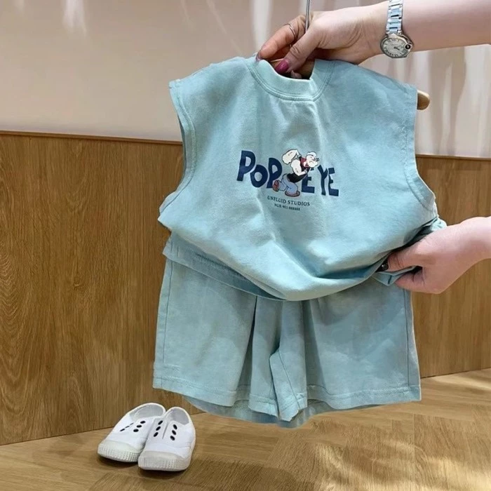 Bộ đồ thể thao cotton nguyên chất thời trang dành cho trẻ em Quần áo trẻ em cho bé trai và bé gái m