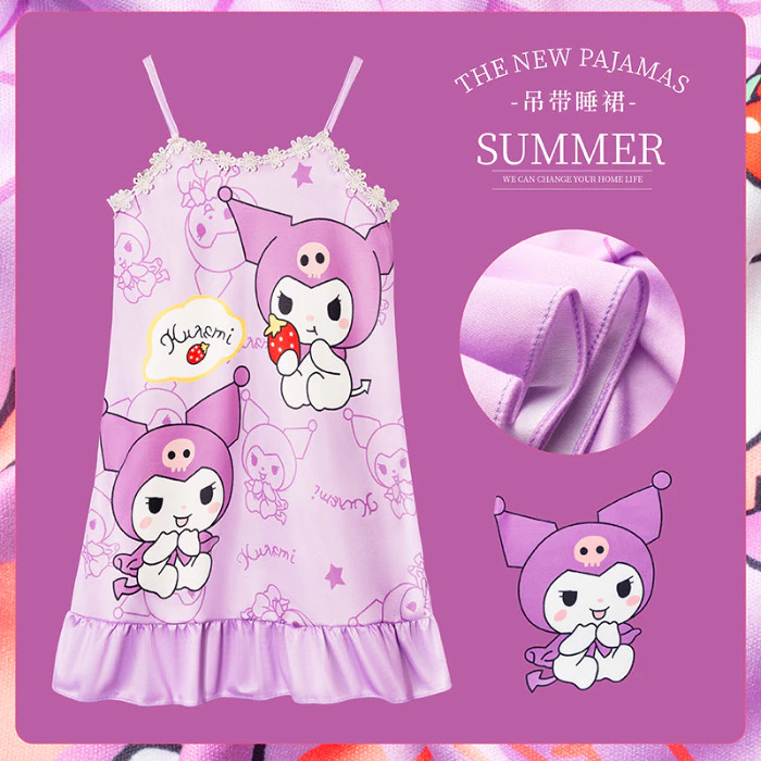 Dreamy Girly Style Bộ đồ ngủ giai điệu của tôi Thiết kế không tay giải trí tại nhà cho bé gái