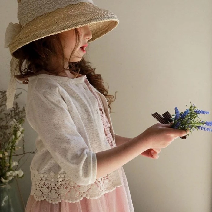 Trẻ em dễ thương áo chống nắng mùa hè thu mỏng quần áo trẻ em bé gái cardigan thời trang bé gái cho