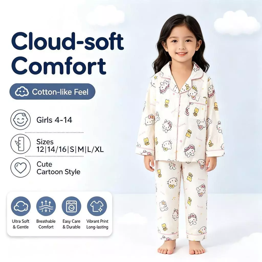 Bộ đồ gia đình ấm cúng Phong cách hoạt động trong nhà Bộ quần dài tay dành cho thanh thiếu niên