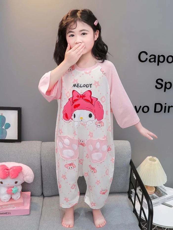 Nữ Bộ Đồ Ngủ Trẻ Em 1 Modal Bé Mỏng Hoạt Hình Điều Hòa Không Khí Nhà Quần Áo Băng Lụa Túi Ngủ Mùa H