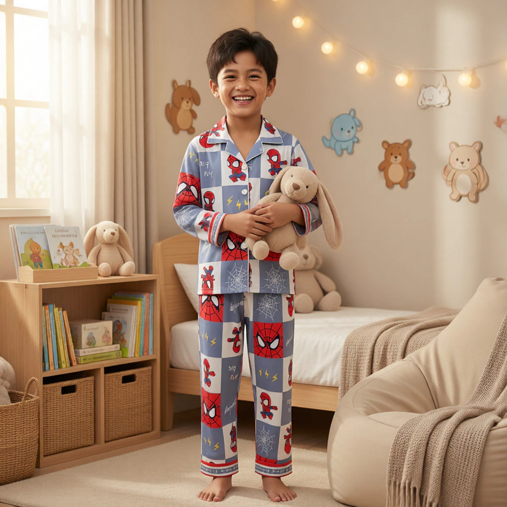 Phong Cách Thường Ngày Một Mảnh Dài Tay Loungewear Nhà Giải Trí Size 8-16 Cho Học Sinh Tiểu Học