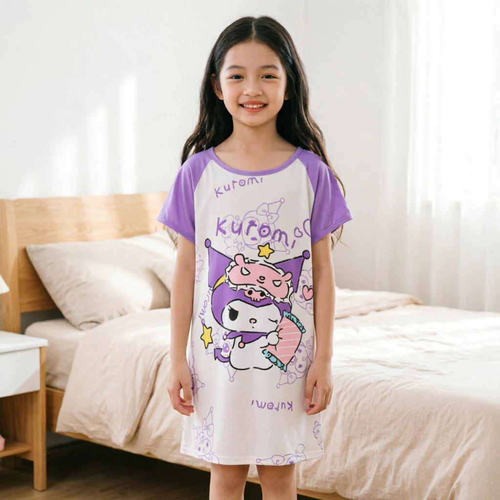Hoạt Hình Phong Cách Vui Nhộn Áo Ngủ Rời Hàng Ngày Loungewear Thiết Kế Cổ Tròn Cho Học Sinh