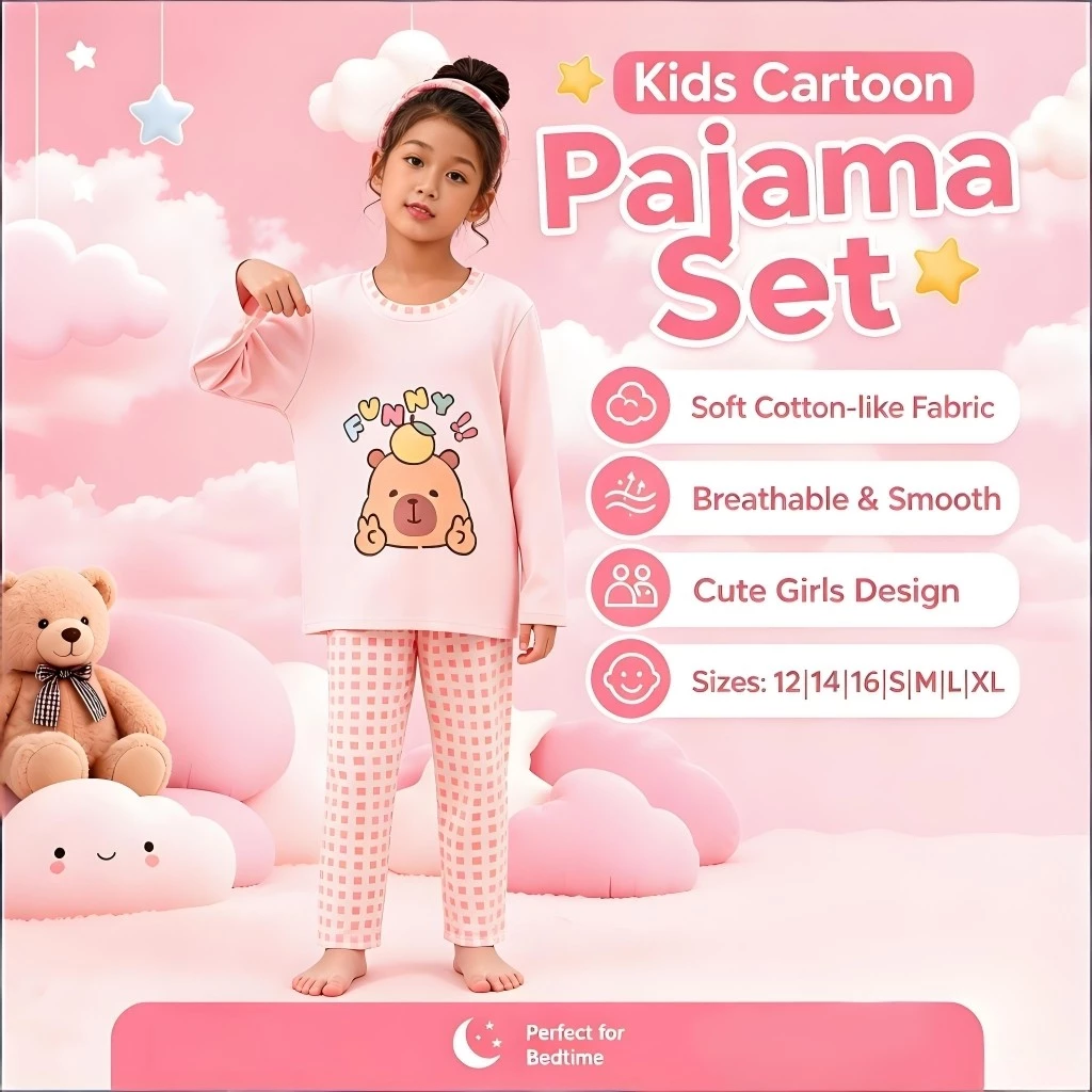 Bộ đồ mặc nhà mùa xuân thu phong cách nữ tính phù hợp cho bé gái tuổi teen