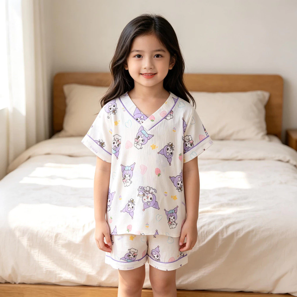 Công Chúa Ngọt Ngào Mùa Hè Phong Cách Mỏng Đồ Ngủ In Hình Hoạt Hình Cho Bé Gái