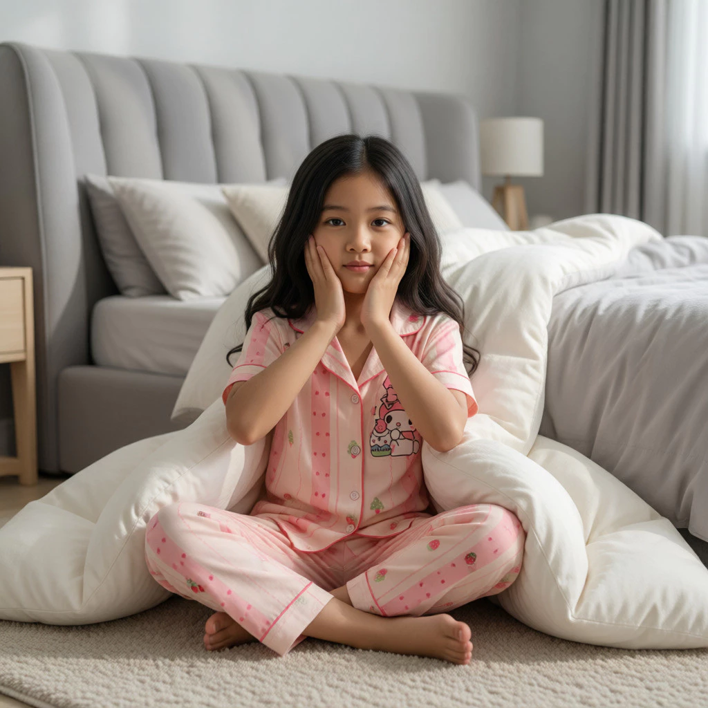 Phong cách giản dị Sanrio Collaboration Summer Homewear Vải mềm thân thiện với da cho thanh thiếu niên