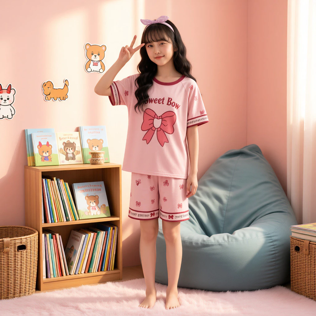 Phong cách vui nhộn Cổ tròn mặc thường ngày Họa tiết Capybara thoáng khí và thoải mái cho trẻ lớn hơn