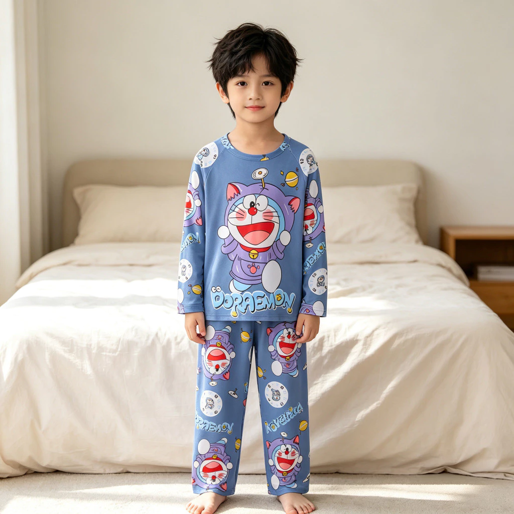 Phong Cách Tự Nhiên Tươi Đẹp Cũ Trẻ Em Homewear Giải Trí Nhà Dài Tay & Quần Cho Bé Trai