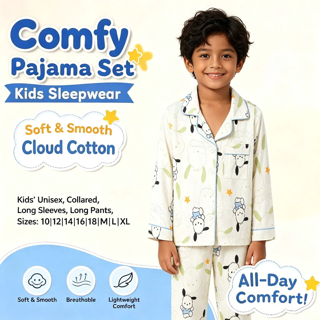 Bộ Cotton Mây Phong Cách Tối Giản Nhật Bản Dài Tay Thoáng Khí & Thoải Mái Cho Bé Gái