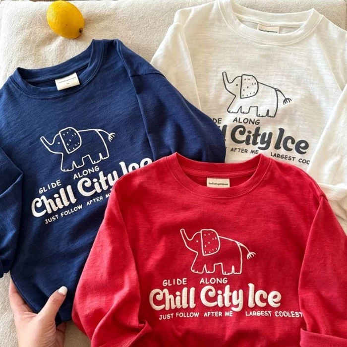 Áo thun dài tay cotton nguyên chất cho bé, áo xuân thu trẻ em, quần áo mùa thu, áo đáy quần trẻ em,