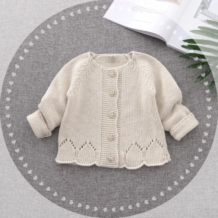 Áo len cardigan cho bé Áo len dệt kim cho bé gái Quần áo xuân thu cho trẻ em Áo khoác cho bé gái 1-