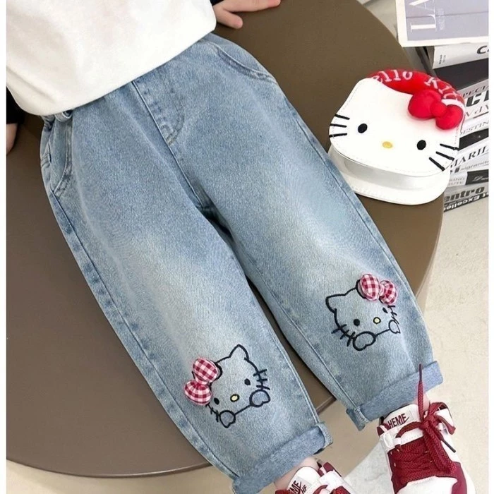 Bé Gái Xuân Thu Quần Rời Quần Jean Mới Quần Trẻ Em Cho Bé Phong Cách Quần Xuân Siêu Mềm Mại Và Đ