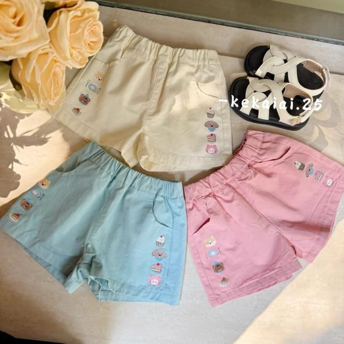 Quần short mùa hè cho bé gái Quần short cotton in hình hoạt hình dễ thương cho bé gái Quần short tr