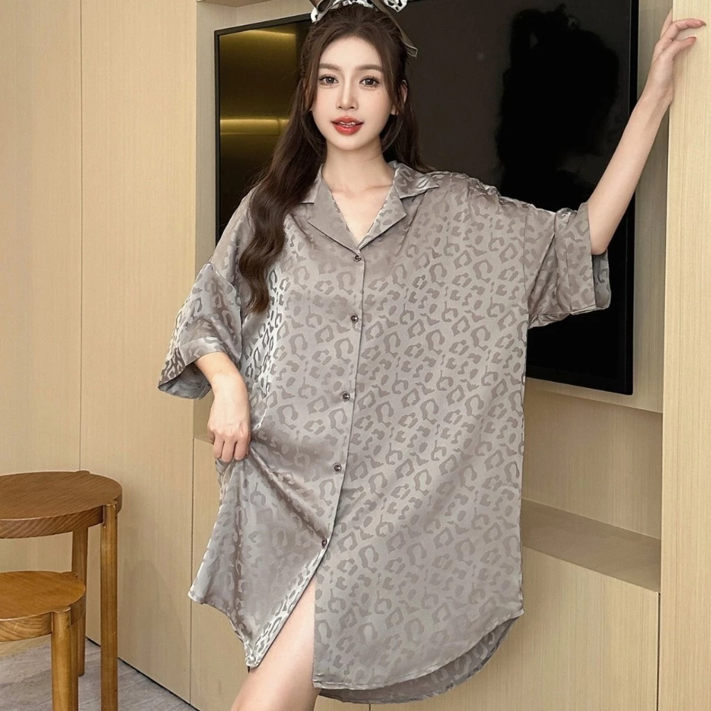 Bộ Đồ Ngủ Áo Len Cổ Tròn Phù Hợp Xuân Thu, Plus Size