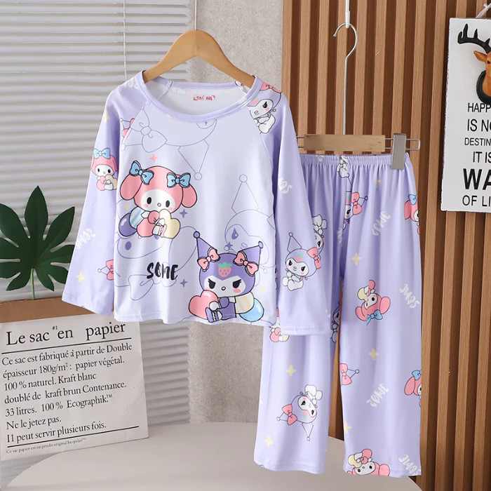 Flash Sale Quần Áo Cho Bé Gái Tay Dài Cổ Tròn Corgi Đồ Ngủ Trẻ Em Đồ Ngủ Mịn Cho Bé 4 - 5 Tuổi