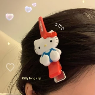 Hellokitty Hello Kitty Kẹp Tóc Kẹp Phẳng Hoạt Hình Quà Tặng Học Sinh Gửi Cô Gái Kẹp Bên Mũ Đội Đầu Nổ Kẹp Tóc Sanrio Flat Ba Chiều Hello Kitty Side Kẹp Tóc Dễ Thương Nổ KT Cat Kẹp Tóc