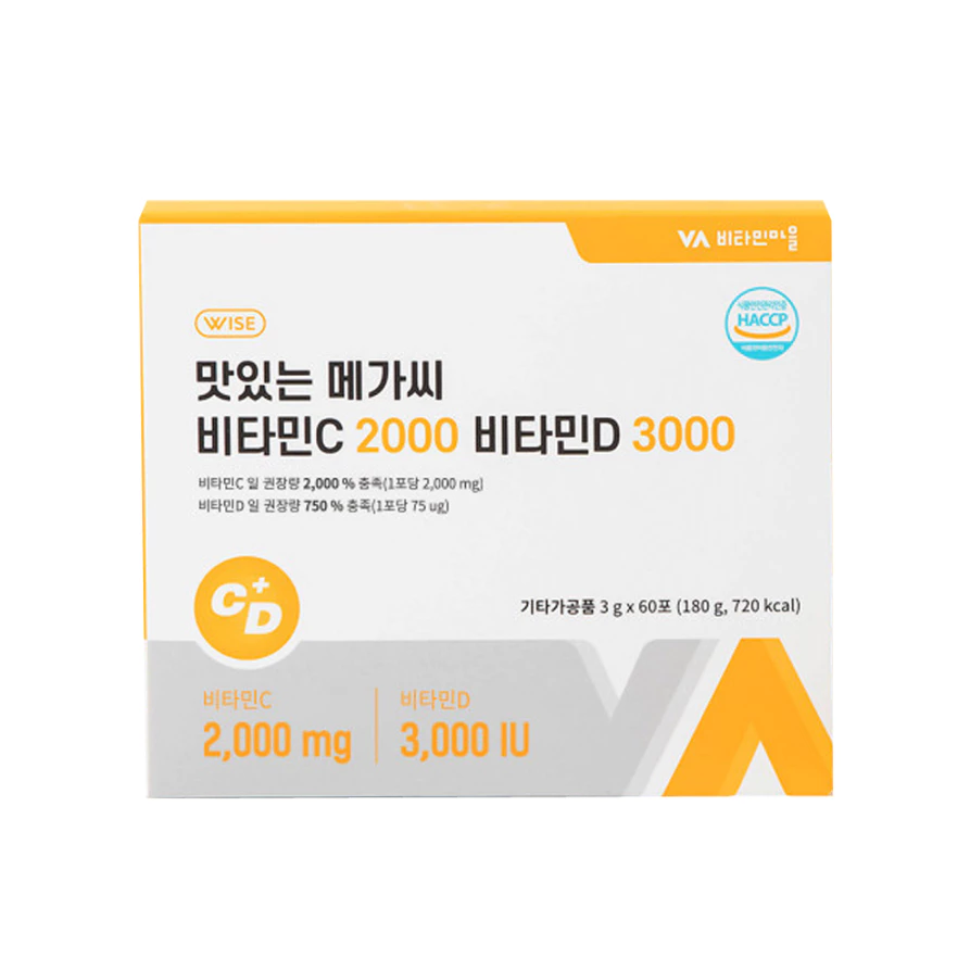 Hàn Quốc vitamin village ngon Mega C Vitamin C 2000 Vitamin D 3000 3g x 60 gói