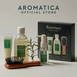 AROMATICA Bộ sản phẩm chăm sóc da đầu hương thảo MINI Rosemary Scalp Scaling Trial Kit