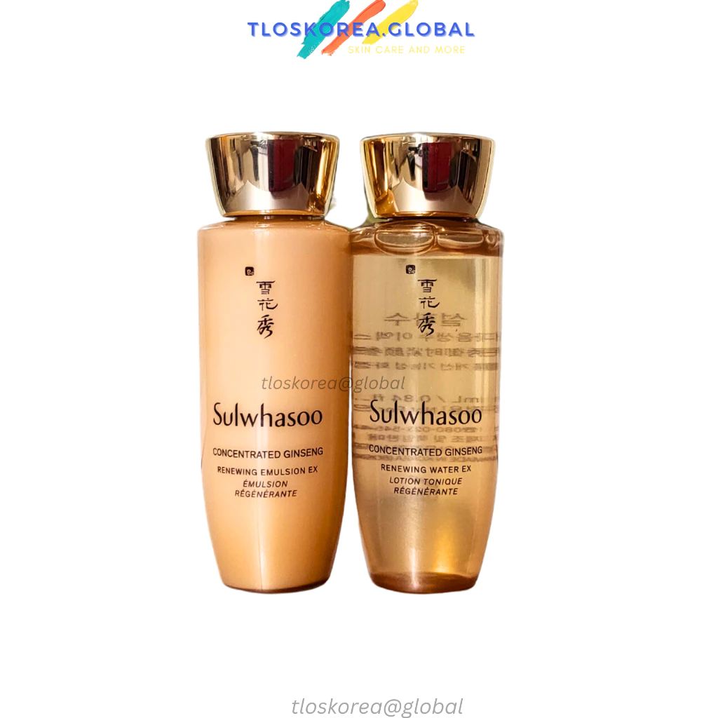 Concentrated Ginseng renewing  emulsion water 25ml nước cân bằng hoa hồng và sữa dưỡng Nhân Sâm Sulwhasoo tái sinh chống lão hóa, làm căng mịn da