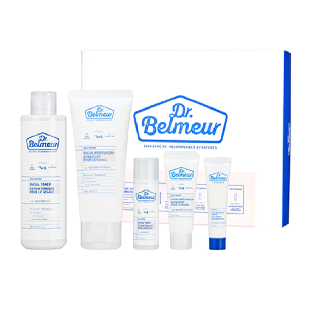 the face shop dr.belmeur daily repair skincare set