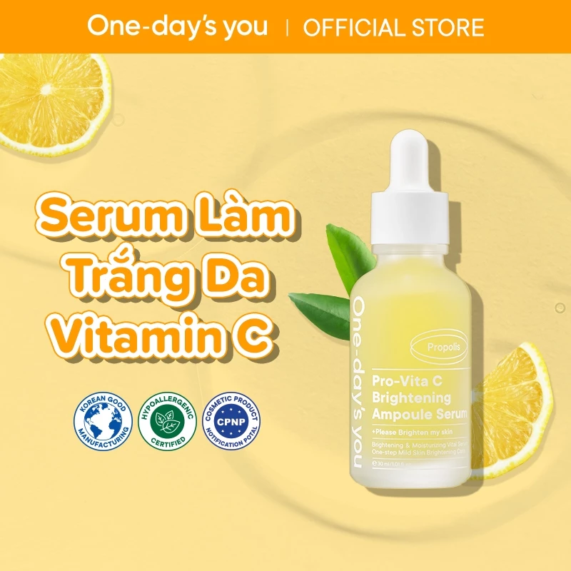 [DEAL DỮ] Tinh chất Dưỡng Trắng Mờ Thâm Căng Bóng Da ONE DAY'S YOU Pro Vita-C Brightening Ampoule Serum (30ml)