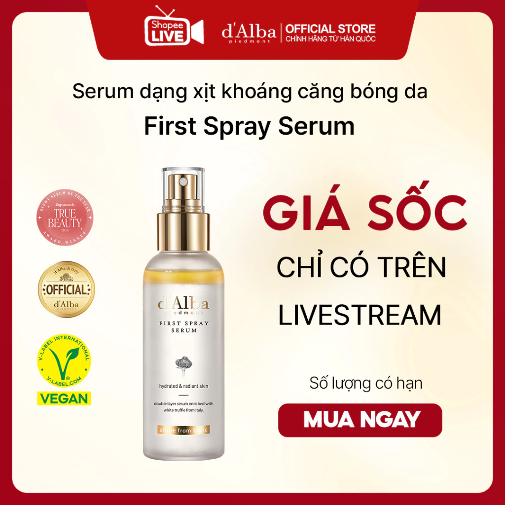 [Live] Serum dạng xịt d'Alba  First Spray Serum 100ml