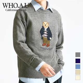 Áo sweater WHO.A.U WHKAD4V11U Steve vải jacquard thời trang unisex cao cấp