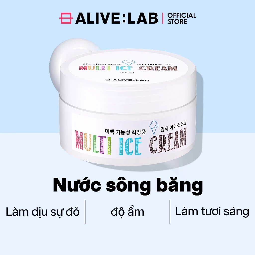Kem dưỡng ẩm ALIVELAB Multi Ice Cream 100ml làm dịu giữ ẩm phục hồi cho da mụn/ da tổn thương