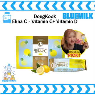 Vitamin C và Vitamin D DongKook Elina C - bột Vitamin hương chanh, Vitamin C 2000mg + Vitamin D 400IU (120 gói)