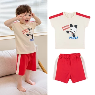 Cordi-i Bộ trang phục áo thun ngắn Dancing Panda (24SS) -CT130 từ Hàn Quốc Xuân Hè Thu Quần áo trẻ em homewear