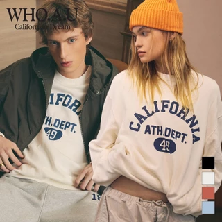 [WHO.A.U] Áo Sweatshirt California Letter Unisex Style | WHMWE2392U