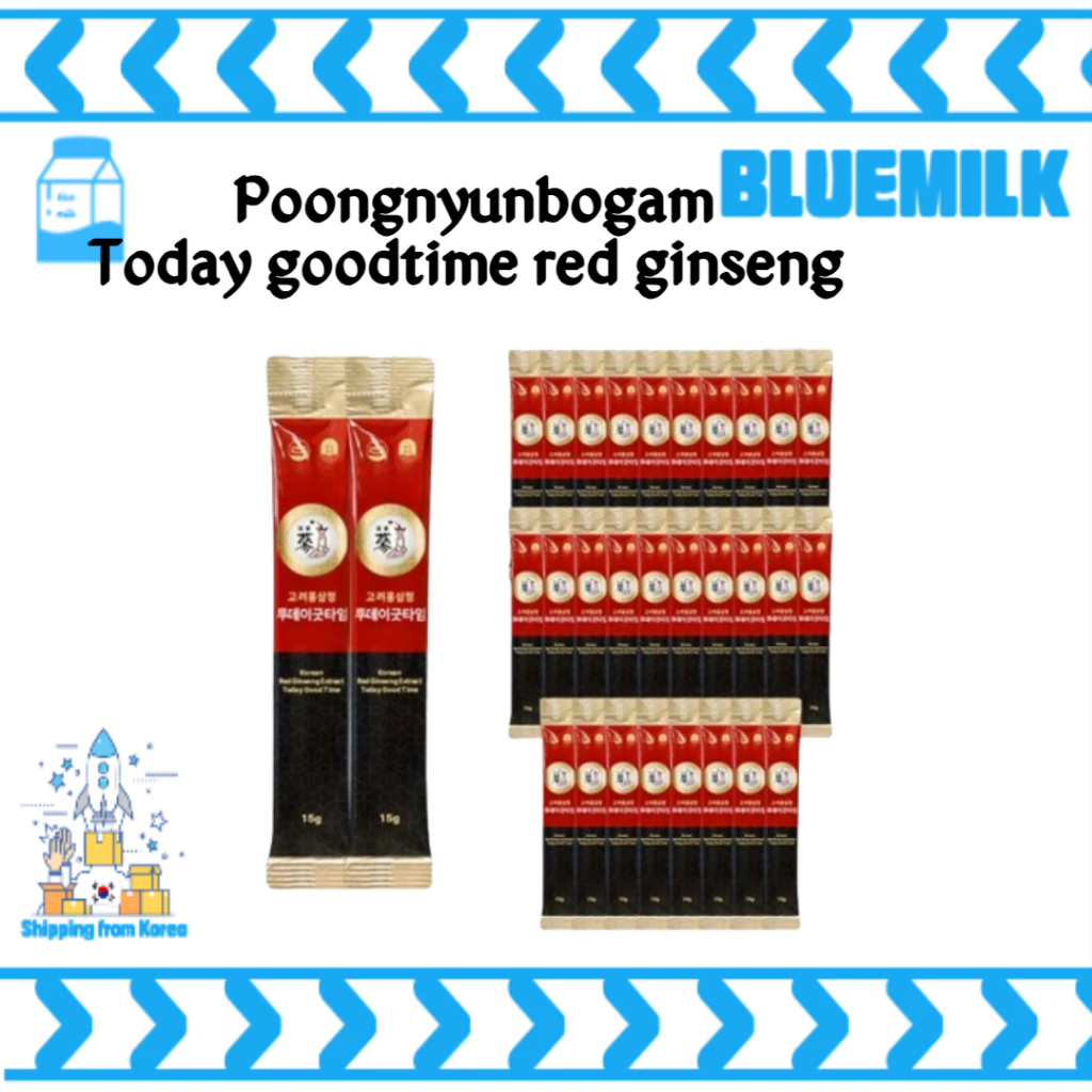 Hồng sâm Hàn quốc, sâm hàn quốc, nước hồng sâm uống Today goodtime dạng que - Poongnyunbogam Hàn Quốc ( 15g x 30 gói)