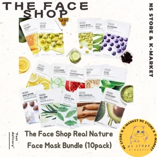 [The Face Shop] Gói khẩu trang Real Nature (10 gói) KHÔNG CÓ HỘP # K Beauty Facial Skincare