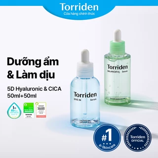 [Torriden Chính hãng] Serum làm dịu da hàng ngày số 1 DIVE IN Hyaluronic Acid, Serum BALANCEFUL CICA chăm sóc bã nhờn và tế bào da chết, 50ml+50ml, 1 set