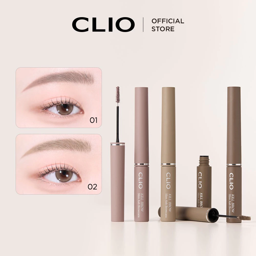 [CLIO] Chuốt Mày Bám Lâu Không Bết Vón Kill Cover Slim Ash Browcara (3g)