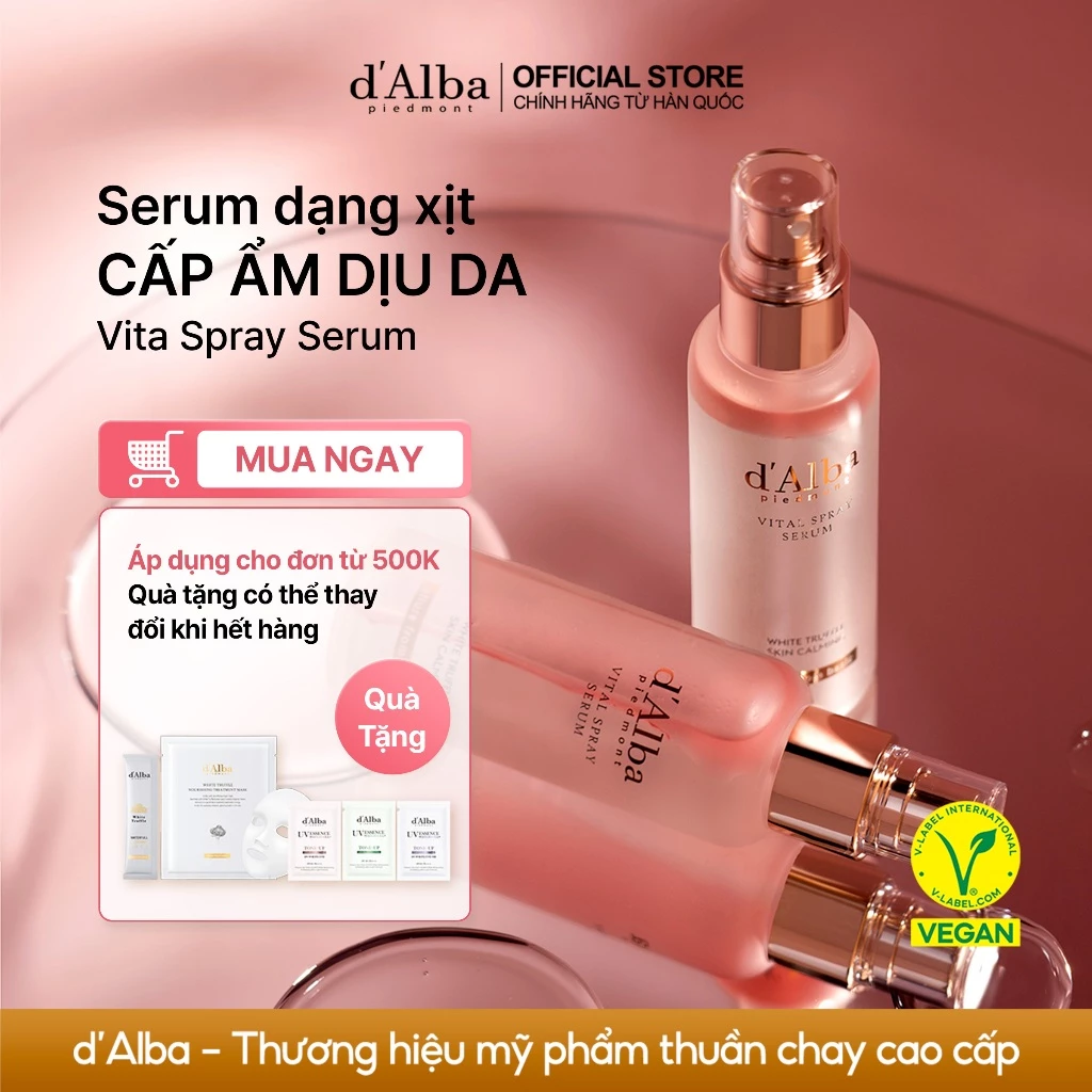 [d'Alba Official] Serum dạng xịt thuần chay cấp ẩm và làm dịu da Vital Spray Serum 100ml