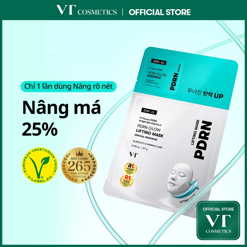 [VT] Mặt nạ nâng PDRN Glow Mặt nạ PDRN thuần chay Làm sáng & chăm sóc nếp nhăn <Flagship chính thức>