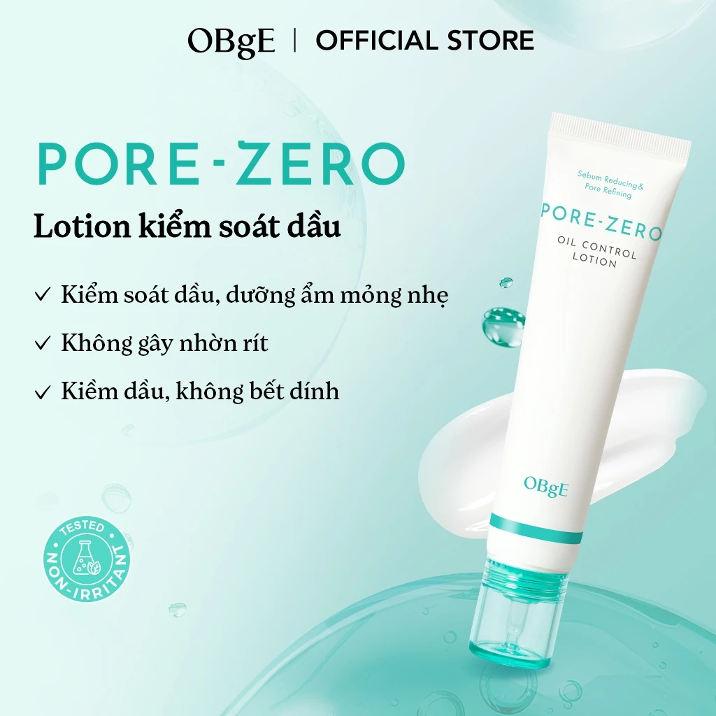 [OBgE Chính hãng] OBgE Pore Zero Oil Control Lotion 70ml Kiểm Soát Dầu, Da Mịn Thoáng, Hỗ Trợ Se Khít Lỗ Chân Lông