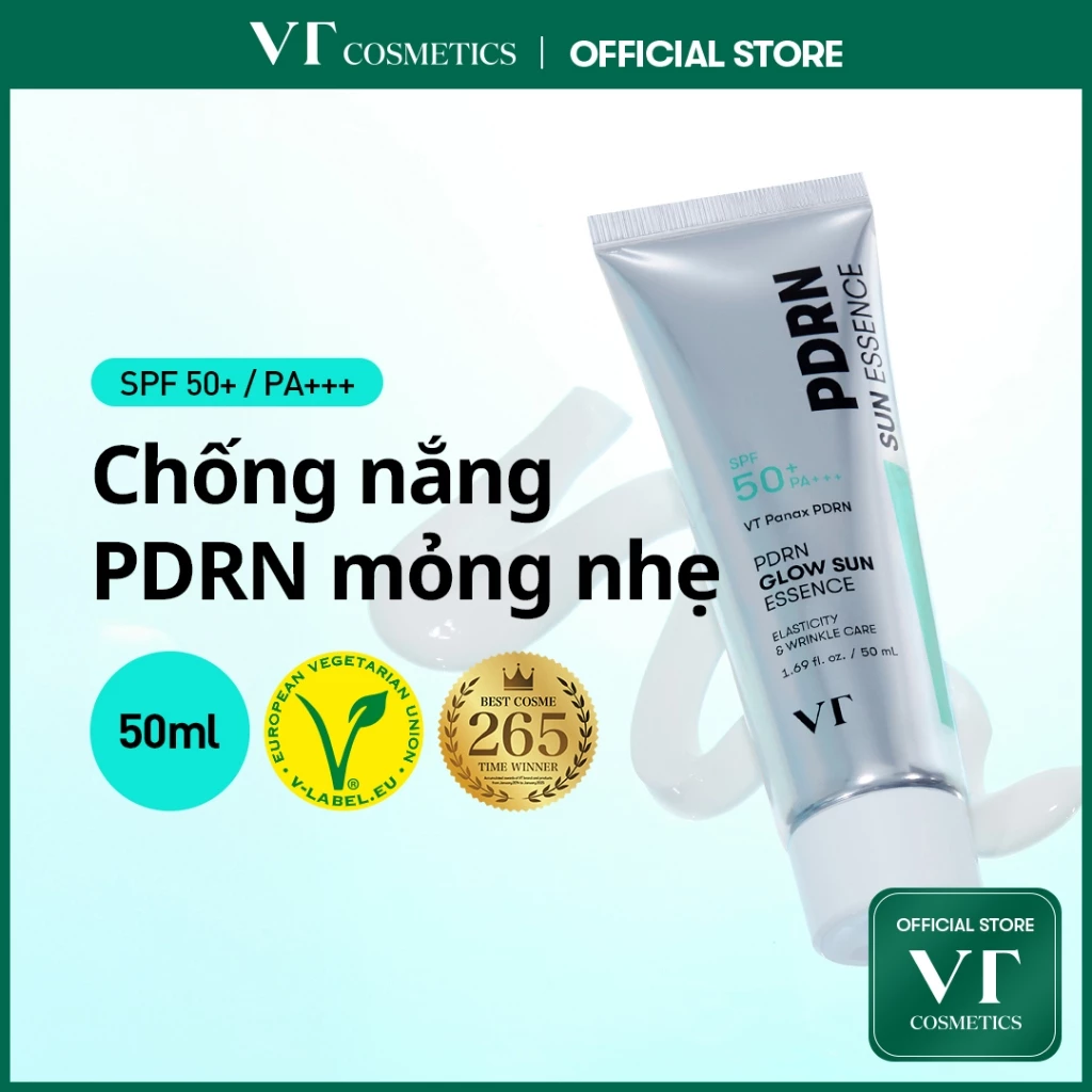 [VT] Tinh Chất Chống Nắng PDRN Glow 50ml - Kem Chống Nắng Dưỡng Da, Dưỡng Ẩm, Không Trắng Bệch, Thuần Chay Skincarehssv <Flagship Chính Hãng>
