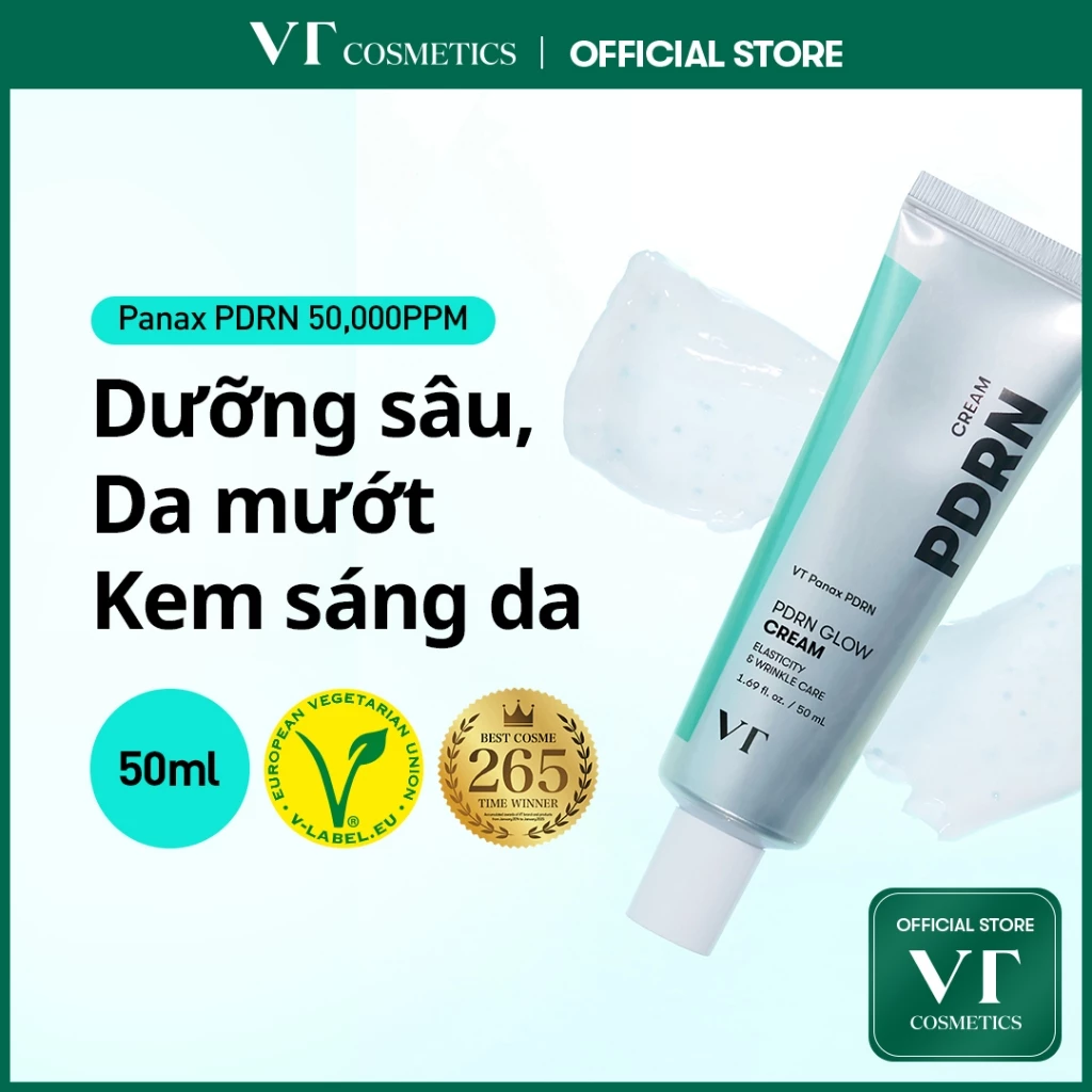 [VT] Kem Dưỡng Ẩm PDRN Glow 50ml – Kem Phục Hồi Da, Cấp Nước, Dưỡng Mịn, Thuần Chay Skincarehssv <Flagship Chính Hãng>