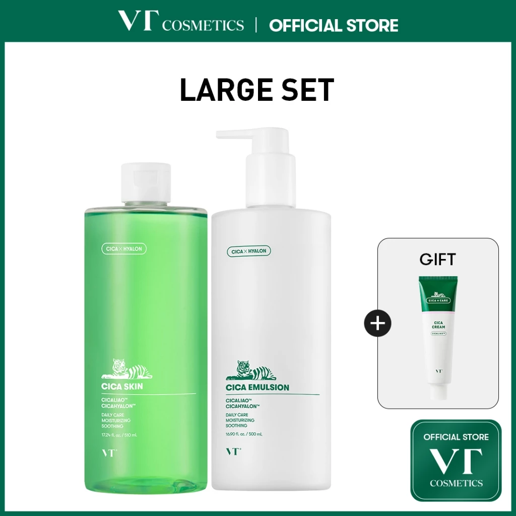 [Vt] Cica Toner 510ml & Emulsion 500ml Exclusive SET for Live [Flagship chính thức]