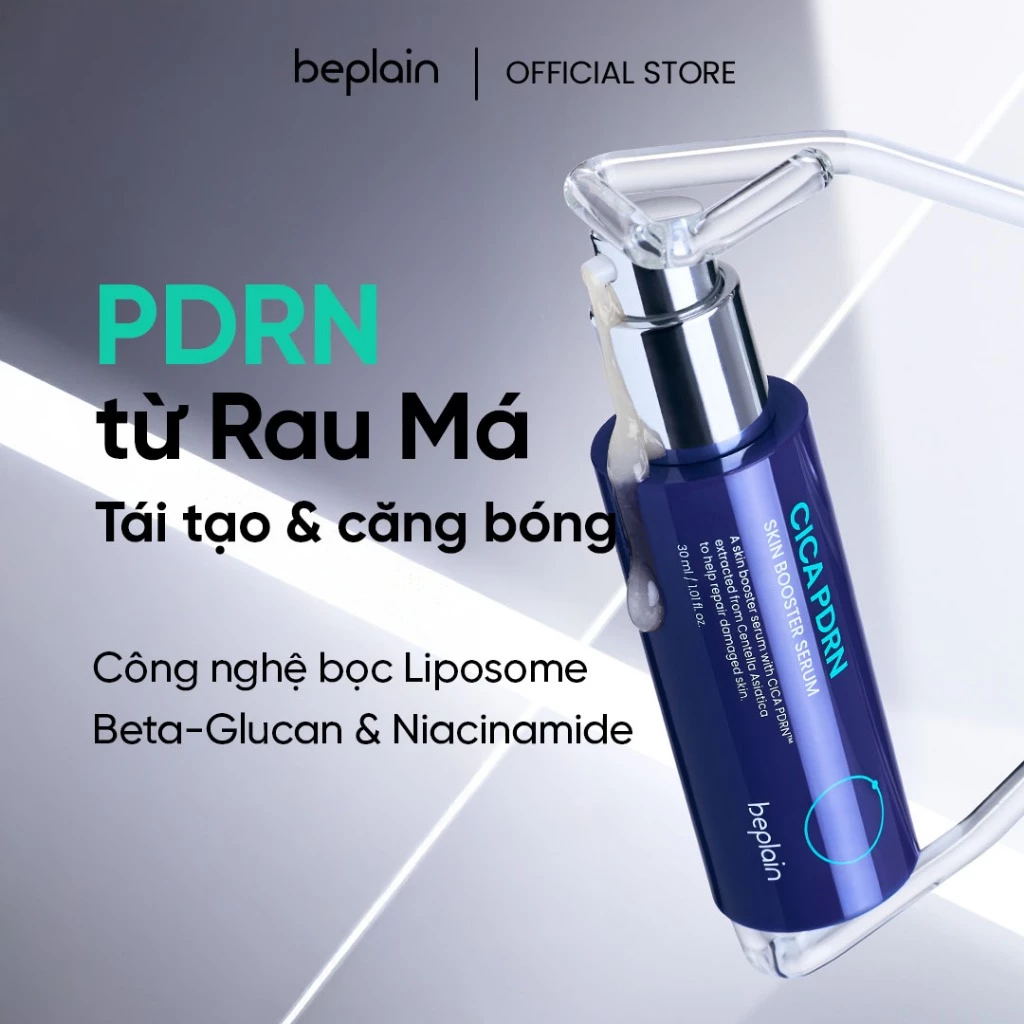 [BEPLAIN X KOL] Tinh chất BEPLAIN PDRN Rau Má phục hồi & tái sinh tổn thương cho da trẻ hoá, cấp ẩm & căng bóng Cica PDRN Skin Booster Serum 30ml