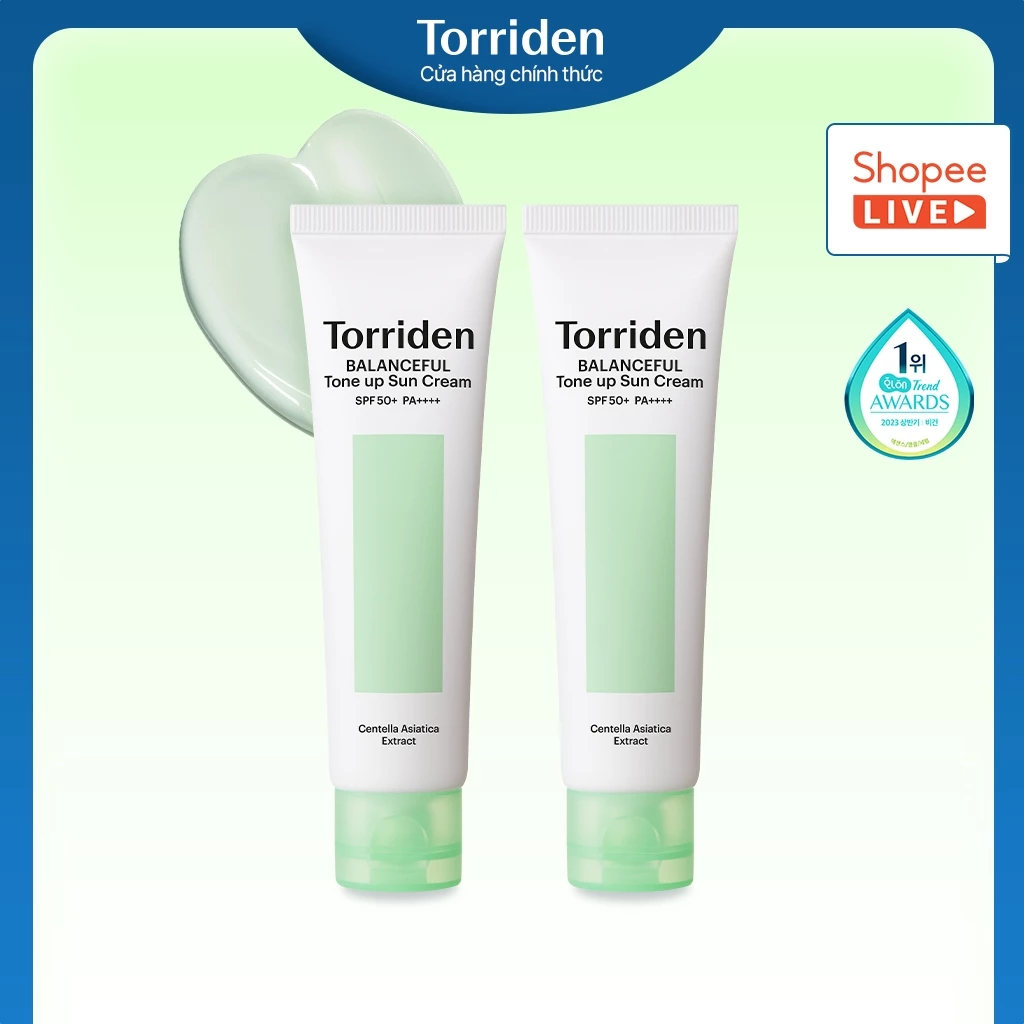 [ Torriden Live ]  [SET] Kem chống nắng nâng tone BALANCEFUL CICA, 60ml+60ml