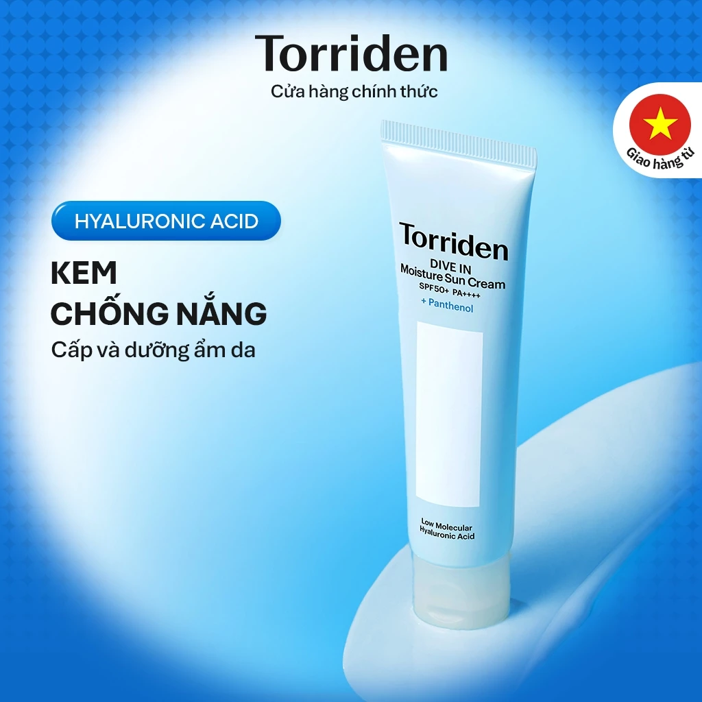 [Torriden Chính hãng] Kem chống nắng dưỡng ẩm da DIVE IN chứa Hyaluronic Acid SPF 50+ PA++++, 60ml, Sun Cream