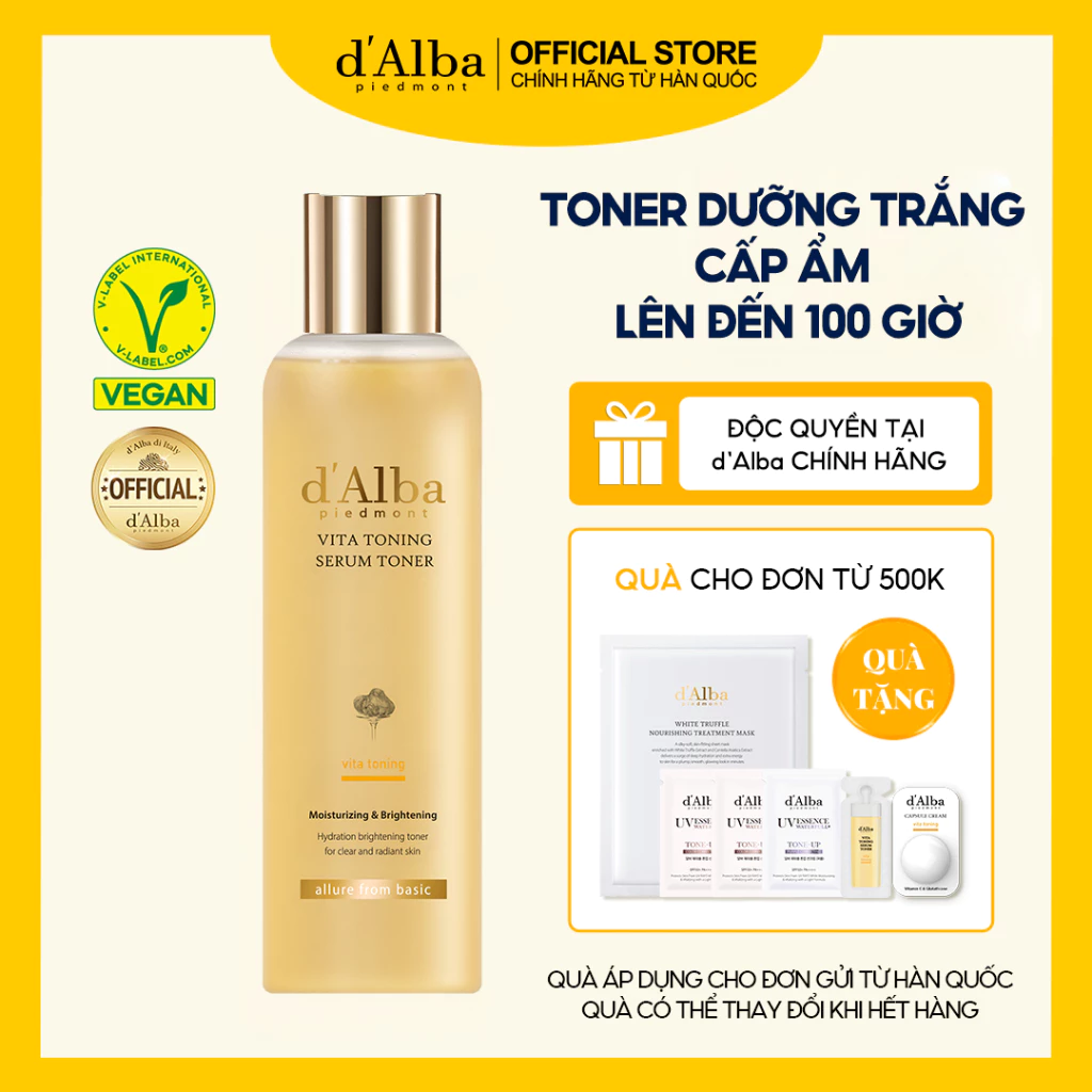 [d'Alba Official] Toner serum cải thiện lỗ chân lông, dưỡng ẩm lên tới 100 giờ 180ml (Bản nâng cấp)